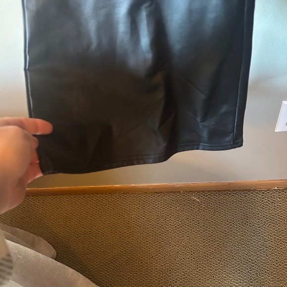 Black Faux Leather Flare Pants - Picture 3 of 5